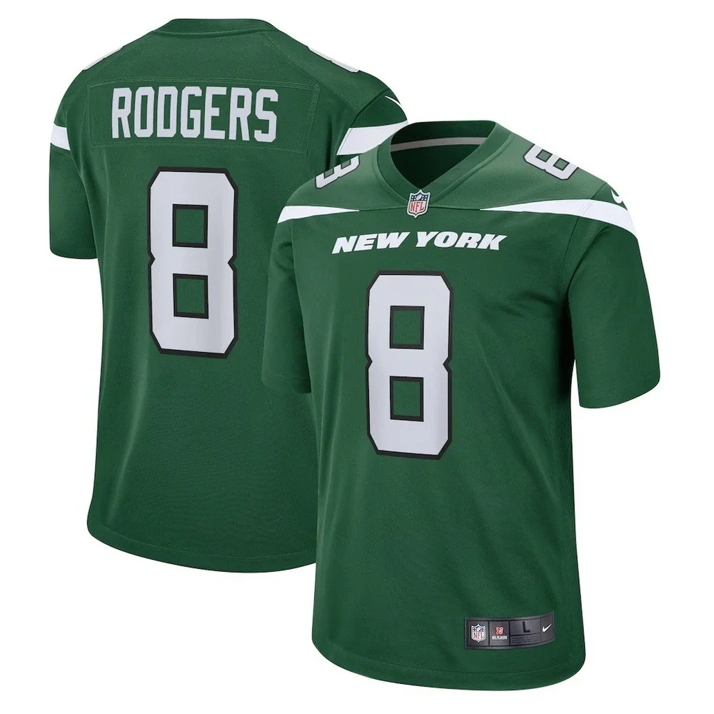 New York Jets Aaron Rodgers #8 Nike‎ Jersey Mens 3XL Gotham Green NFL